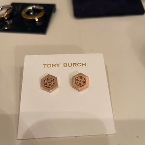 tory Burch rose gold stud earrings